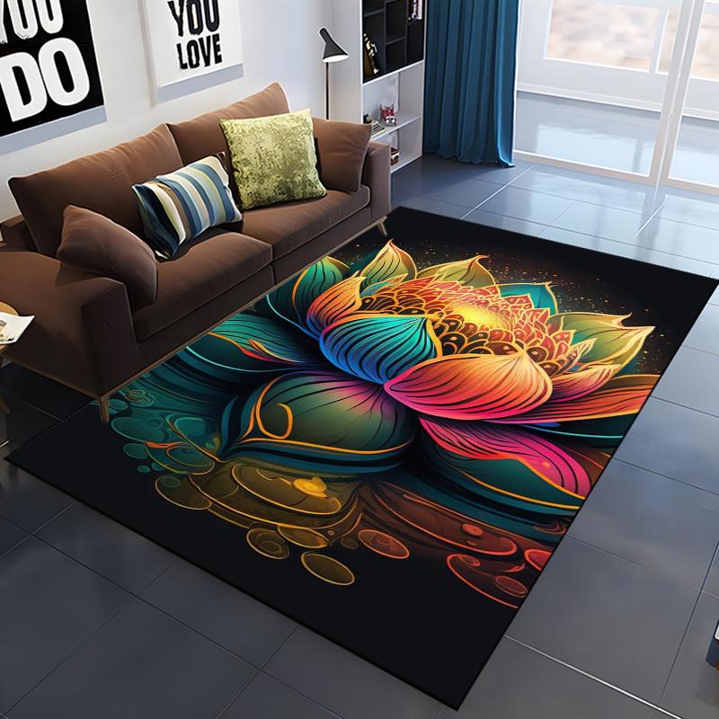 Lotus Flower Carpet for Living Room Home Decoration Sofa Table Big Area Rugs Bathroom Non-slip Floor Mats Bedroom Bedside Carpet