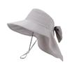 Summer Bow Shawl Bucket Hats For Women Outdoor Sun Protection Visor Korean Fashion Lady Fisherman Hat With Ponytail Cap Female