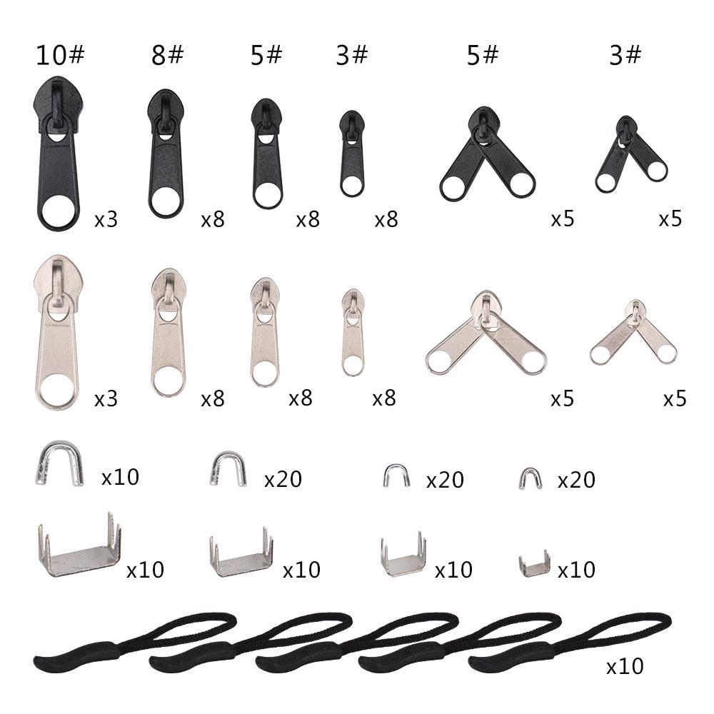 Zinc Alloy Nylon Zipper Puller Set & 4.5-inch Top Cutting Pliers Repair Kit