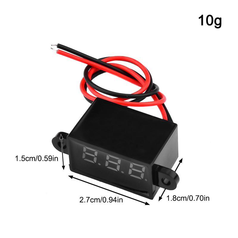 DC 3.0V-30.0V Digital Car Voltmeter Automotive Voltage Meter Waterproof 12V 24V Motorcycle Vehicle LED Display Voltage Tester