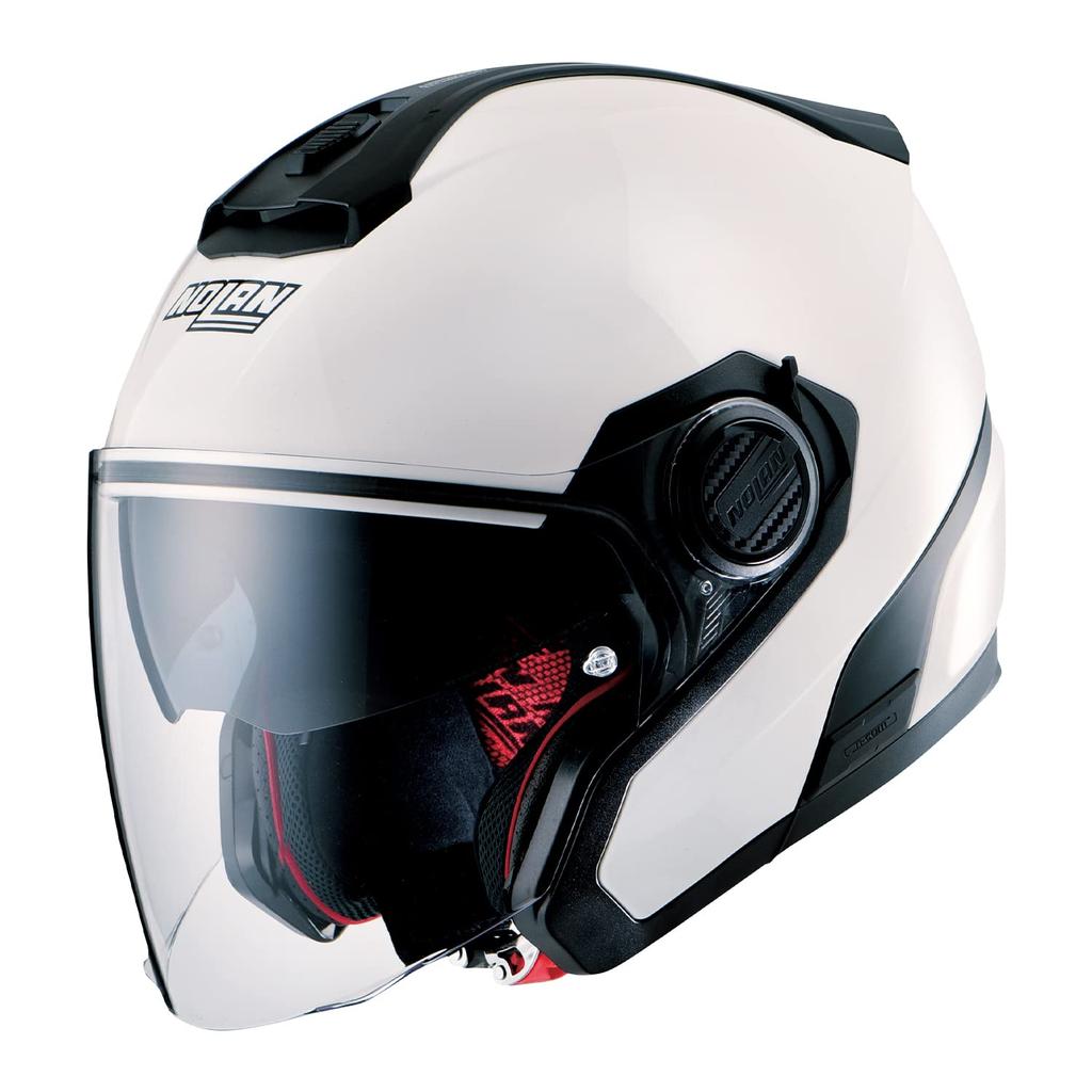 NOLAN Jet Motorcycle Solid Size M 99374 N40-5 Helmet, (Metal White/5), (57-58cm),