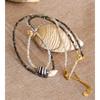 Yhpup Edelstahl Muschel Anhänger Halskette Handgefertigter Schmuck Weiß Grau Kristall Perlenkette Sommer Halsband Günstiger Schmuck