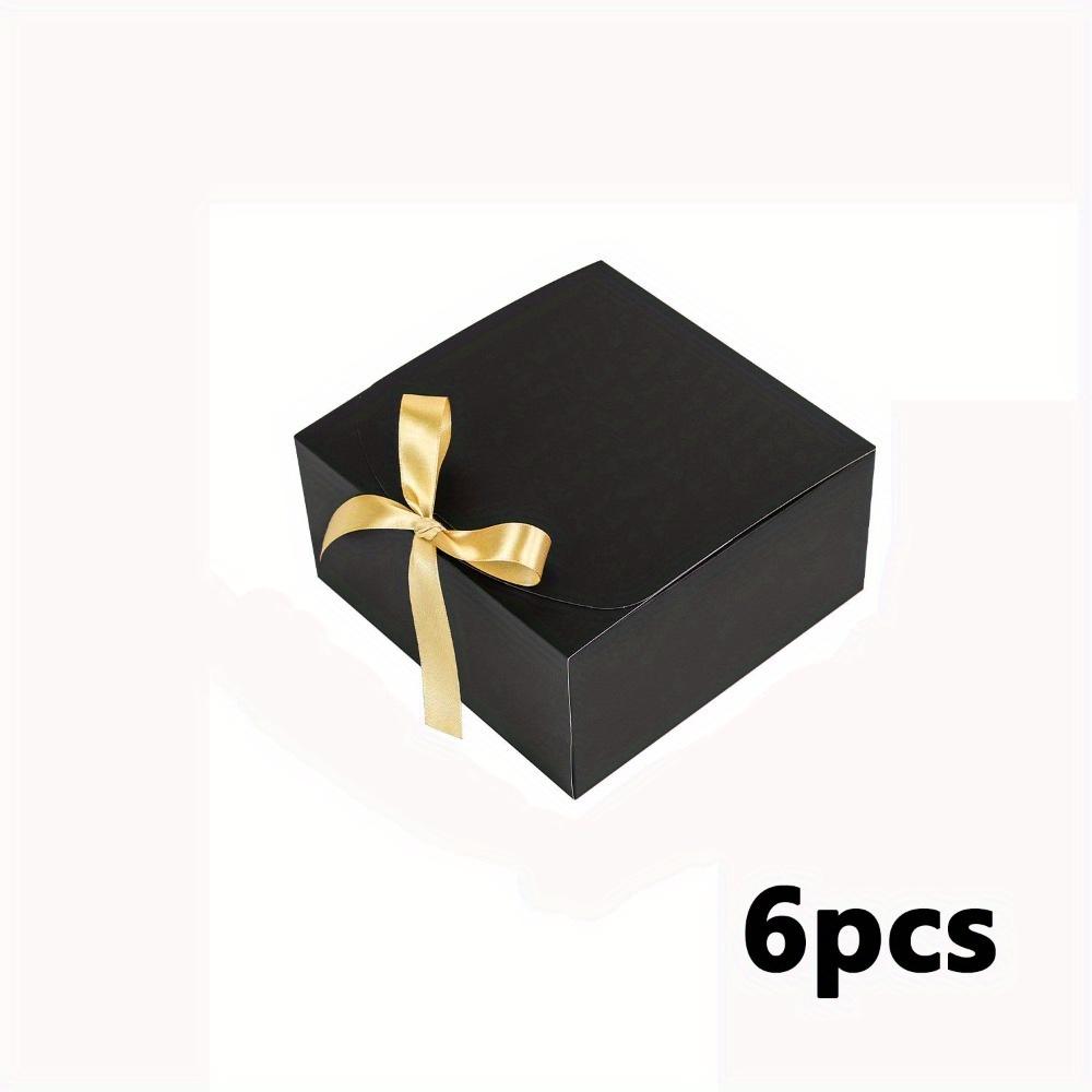6pcs Black Gift Boxes with Lids and Golden Ribbon Groomsmen Proposal Boxes Craft Boxes for Presents Birthday Wedding Bridesmaid Graduation