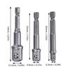 3Pcs Black Socket Adapter 1Celsius4  Hex Shank to 1Celsius4  3Celsius8  1Celsius2    Head Drill Bit Driver