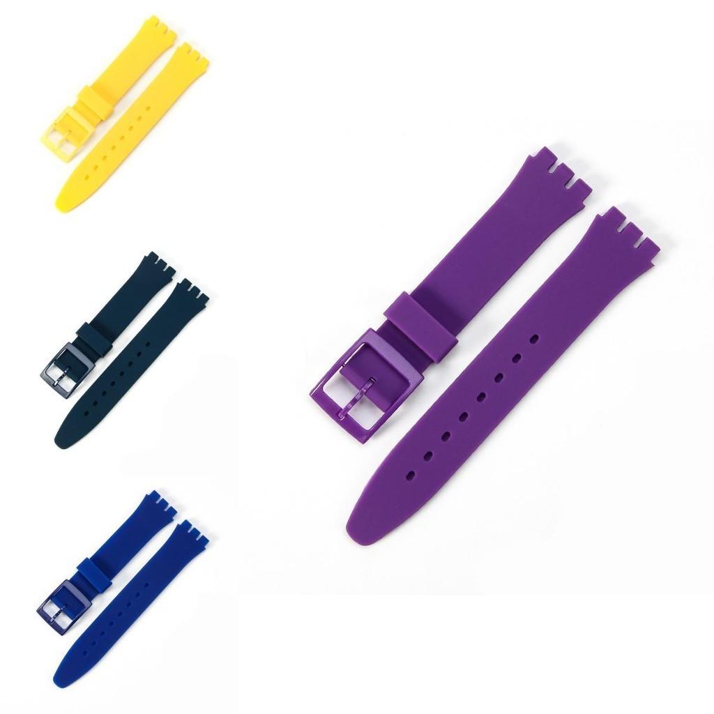 Durable Silicone Watch Strap Replacement For Swatch 16mm 17mm 19mm 20mm
