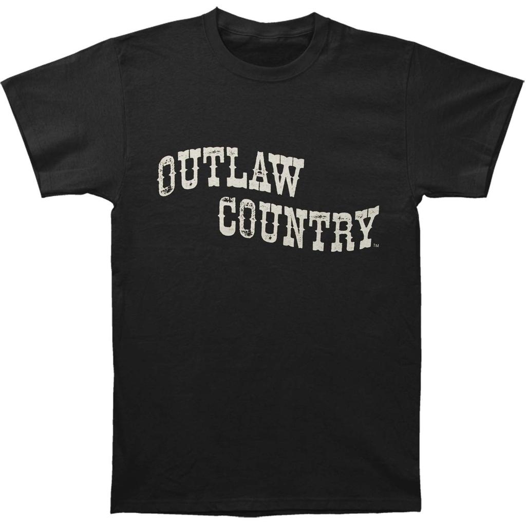 Herren Jim Marshall Bekleidung Outlaw Country Slim Fit T-Shirt Klein Schwarz