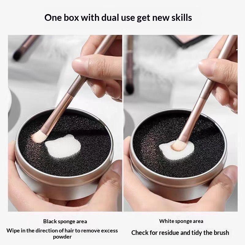 Makeup Brush Cleaner Sponges Cosmetic Brush Drying Wash Eyeshadow Color Removal Portable Cleaning Case Tool