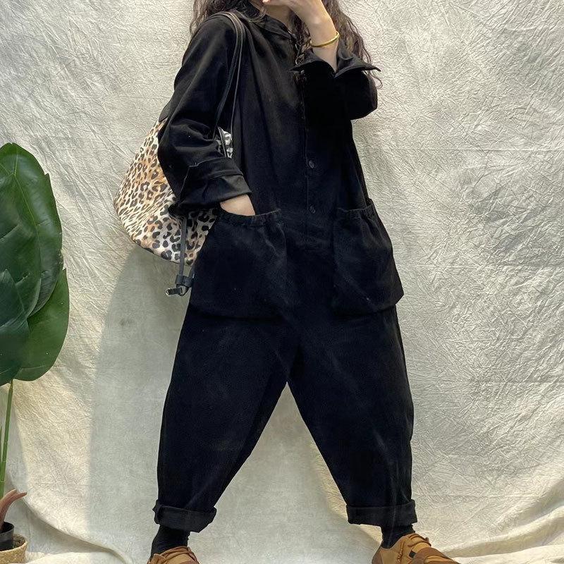 Salopetă de primăvară cu mâneci lungi pentru femei, modă personalizată, pulover, drept, streetwear, buzunare, pantaloni dintr-o singură piesă