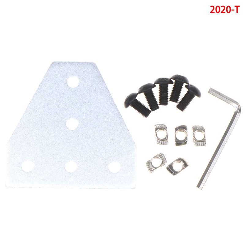 1Pcs T/L Type 5 Hole Joint Board Plate Corner Angle Bracket Connection Joint Strip For 2020 3030 4040 Aluminum Profile