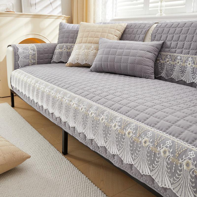 Modern Minimalist Style Four All Season Universal Sofa Cushion Plain Weave Anti Slip Sofa Cover New Quilted Fabric Sofa Cover