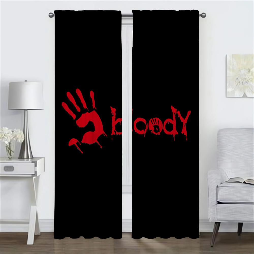Blackout Curtain for Room 2 Panel Bloody Shades Anti-mosquito Curtains Tulle for Bedroom Partition Home Interior Curtains Living