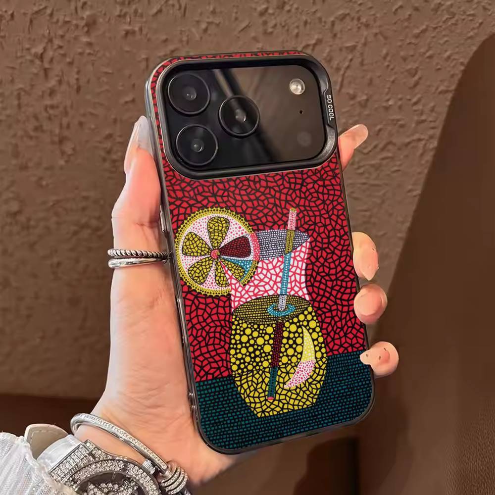 Yayoi Kusama Art Phone Case For iPhone 17,16,15,14,13,12,11,Pro Max,Plus Candy Silver Cover