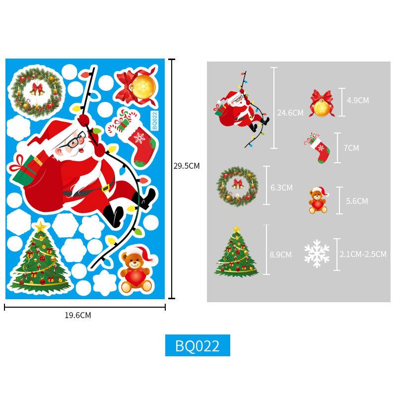 Weihnachtsspiegel-Aufkleber, Weihnachtsmann, Schneemann, Elch, Fensteraufkleber, Schneeflocke, Fensteraufkleber, Frohe Weihnachten, Frohes Neues Jahr 2025
