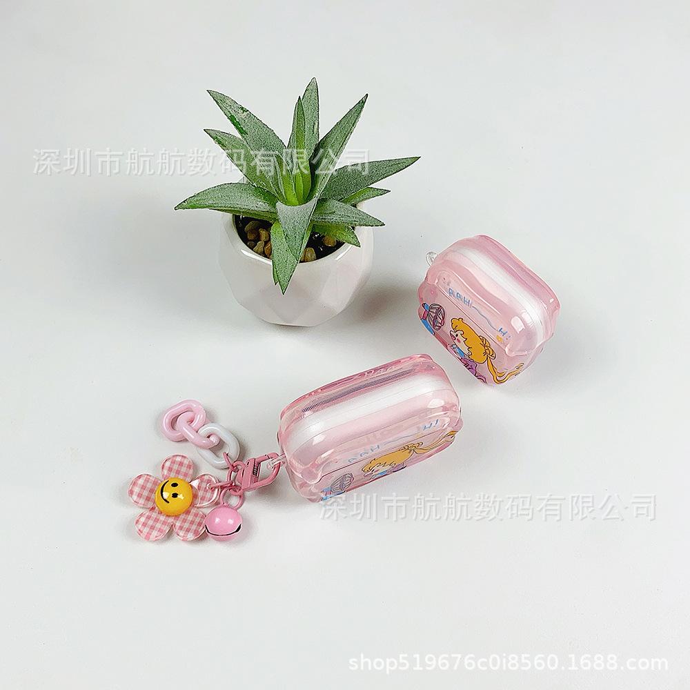 Blowing fan beautiful girl applies to apple AirPods 1 earphone case Airpodspro1 bluetooth earphone case airpo
