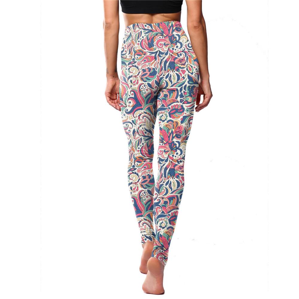 Floral Leggings High Waist Paisley Printed Legging For Women Highly Stretchable Fitness Tights Yoga Pants Workout Sportswear