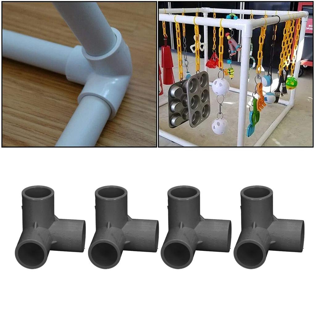 10PCS 3 Way Pipe Fittings PVC Plastic Right Angle Tee Corner Connector 20mm Inner Diameter