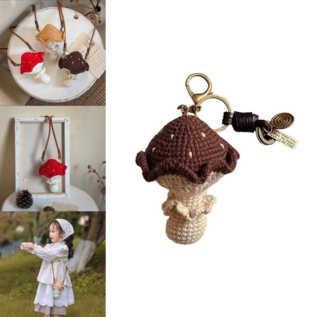 Lovely Knitted Kids Mushroom Bag Versatile Fashion Accessory For Everyday Use