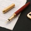 High Quality Sandalwood Fountain Pen Fine Nib Calligraphy Pens Writing Wooden Metal School Office Writing Ink Pens Nib Stationery Gifts Supplies