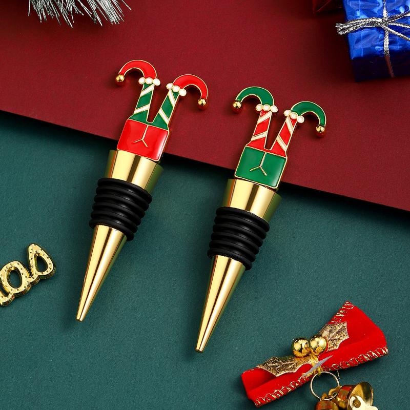 Christmas Themed Snowman Wine Stopper Durable Zinc Alloy Leakproof Wine Fresh Keeper for Home Bar Xmas Party Gift