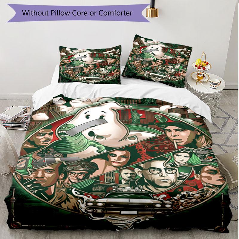 3pcs Duvet Cover Set (1*Duvet Cover + 2*Pillowcase, Without Core), Ghostbusters Print Soft All‑Season Bedding Set, Home Bedroom Decor Gift