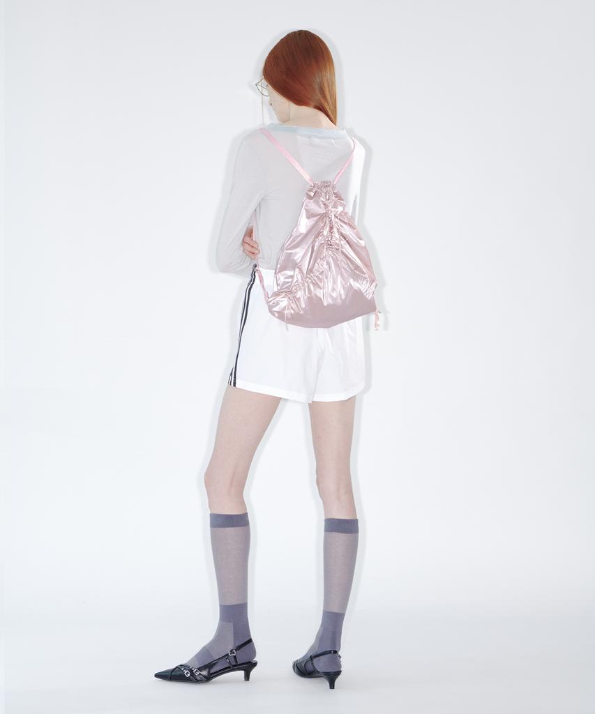 Fennec Ribbon String Bag - Light Pink