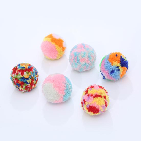 6Pcs Pet Molar Toy Bite Resistant Relieve Stress Plush Creative Bite Chew Toy Ball for Cats