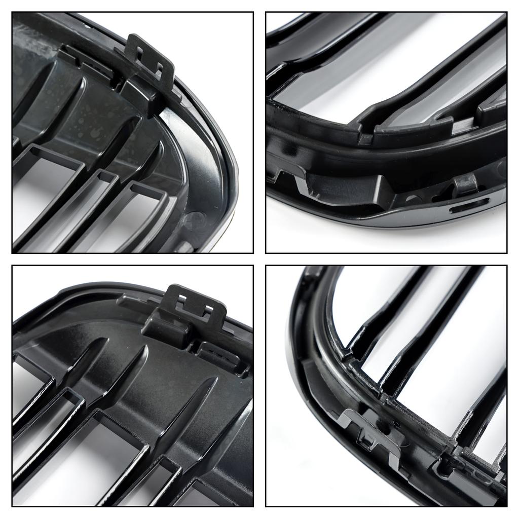 2 PEÇAS Preto Brilhante Grelha Dianteira Rim Grelha Ajuste BMW X1 F48 F49 2016-2019
