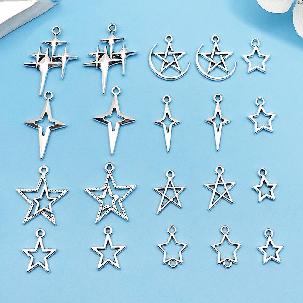 

Antique Silver Filigree Star Pendants for DIY Jewelry - 50pcs
