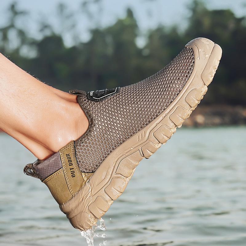 2025 sandals men's new summer wear casual sports mesh bag head mesh shoes men's summer hollow shoes