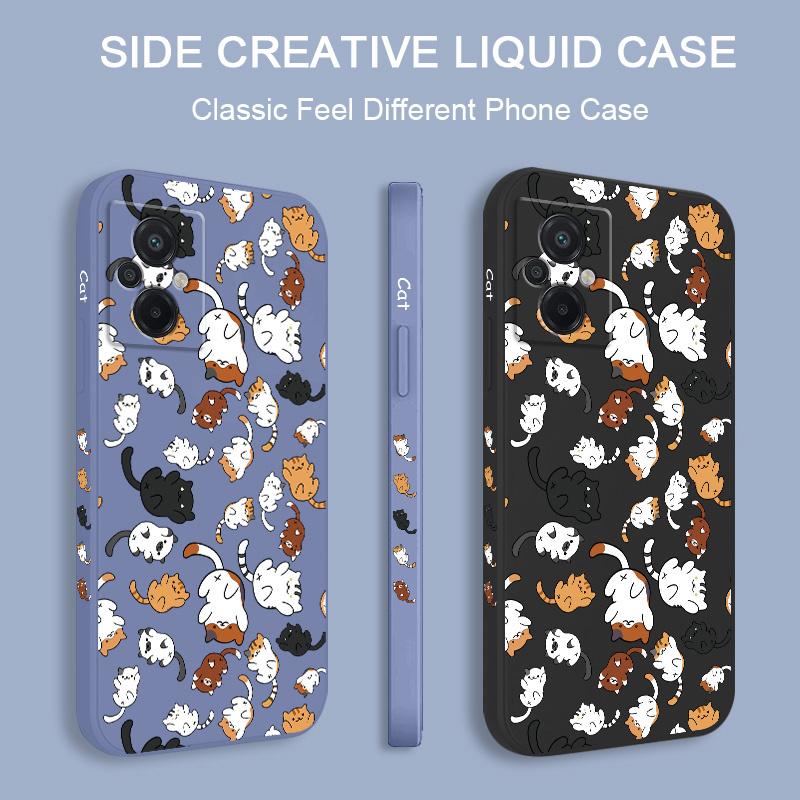 Cat Rolling Phone Case For Xiaomi Poco F8 F7 X7 M6 X6 F6 M5 M5S F5 X5 F4 X4 M4 Pro Ultra 4G 5G GT Liquid Silicone Cover