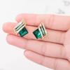 Red Green Color Crystal Rhombic Wings Geometry Earrings Jewelry