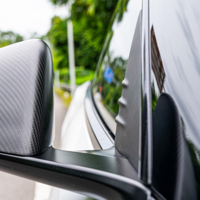 Car A-pillar Triangular Decorative Cover For Tesla Model 3 2017- Model Y Real Carbon Fiber Exterior Modification Accessories