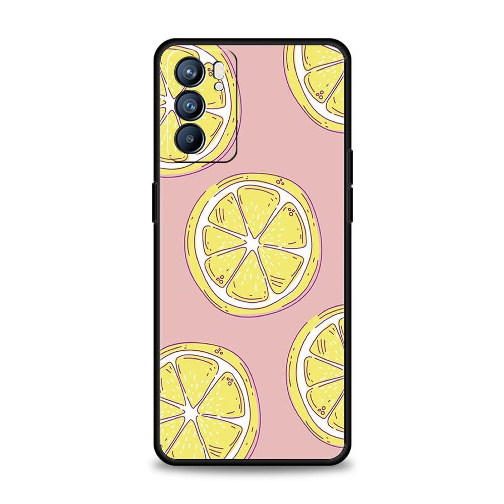 Mediterranean Lemon Soft Phone Case For Oppo Find X5 A54 A53 A52 A9 2020 A15 A95 A16 A76 A74 A12 Reno7 SE Reno6 Pro 5G TPU Cover
