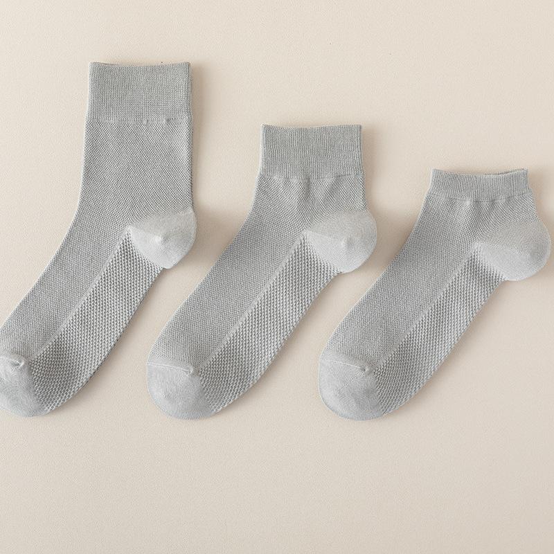 

Мужские летние однотонные носки-трубы из могасса, ароматерапевтические, массажные, с сетчатым низом, дышащие, дезодорирующие 1 pair серый