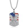 European and American Cross-border, Hip-hop, Jewelry, Gold-plated and Diamond-encrusted National Flag Eagle Pendant Necklace