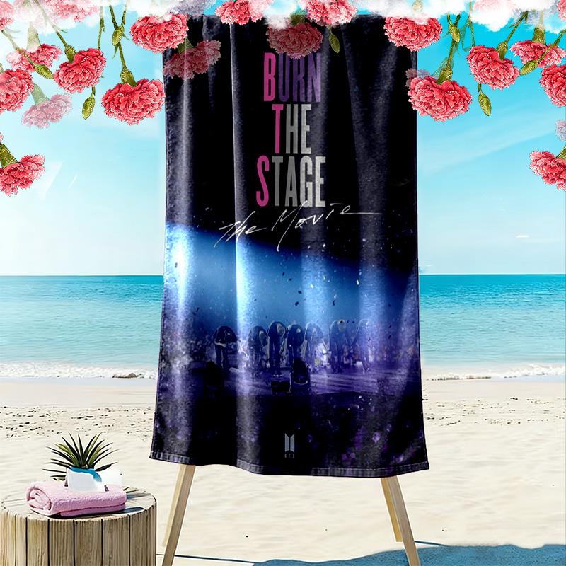 Harmony Diversity: BTS's Global Impact Beach Towel Beach Towel for Vacation Photos Beach Absorbent Bath Towel Seaside Swim Travel and Vacation Towels