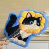 2pcs Water Absorption Cartoon Cat Hand Towel Coral Fleece Kitchen Handkerchief  Dinning Table