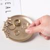 Decorative Bow Resin Jewelry Tray Matte Gold Ring Dish Trinket Holder Vintage Style Storage Organizer for Rings Earrings Necklaces Hairpins Gift