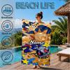 Custom Name Daycare Moon Drop Adventure Heart In Space Adventure Microfiber Beach Towel, Lightweight for Summer Travel, Swimming Pool Fan Gift