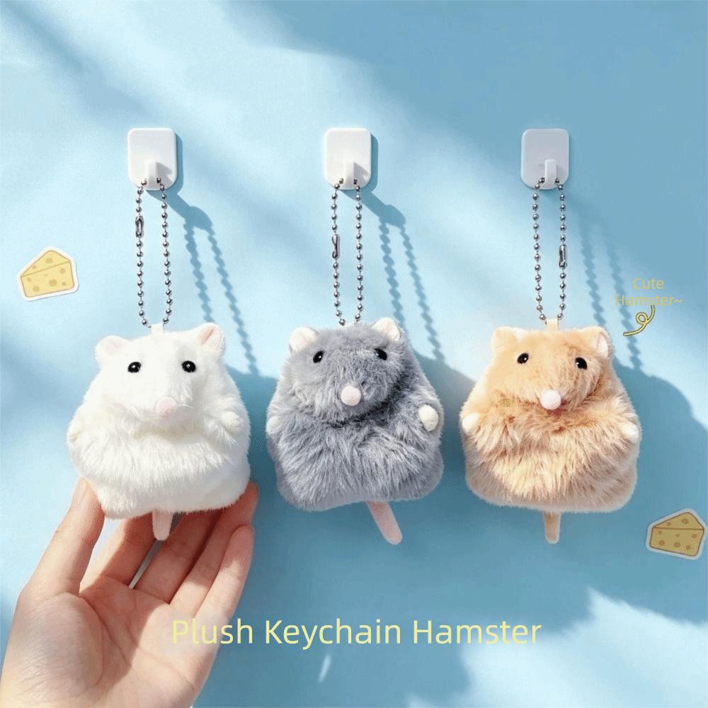 Bean Bag Fluffy Mouse Keychain Bag Charm Rat Plush Doll Soft Fabric Hamster Pendant Kids Toy