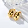 Vnox Stainless Steel 3D Irregular Ball Pendant Simple Smooth Women Necklace And Earring Set Jewelry Accessories Party Gift