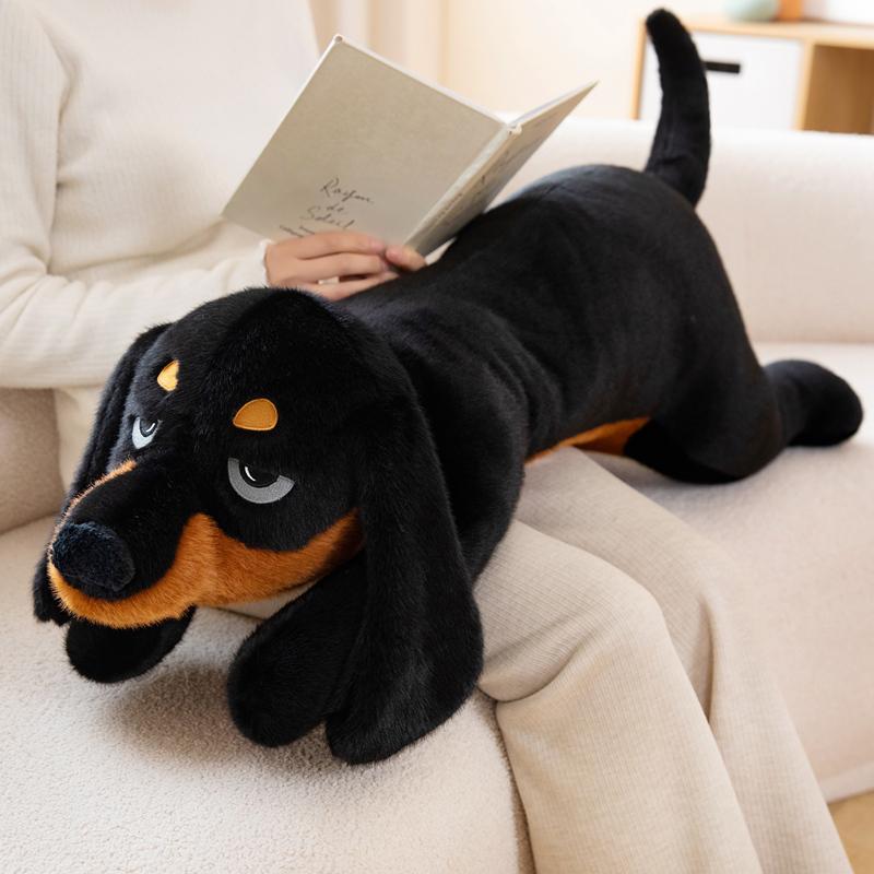 60/80/100CM Lovely Sausage Dog Spotted Dog Plush Toys Stuffed Soft Animal Pillow Sleeping Dog Cushion Children's Birthday Gift