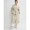 Longmei Women's Stiff Cotton Trench Coat - Autumn/Winter 2026 Nordic Style with Lapel and Belt