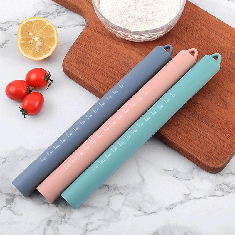 Silicone Rolling Pin Pastry Dough Flour Roller Kitchen Cooking Baking Tool For Dumpling Wrappers Pizza And Noodles