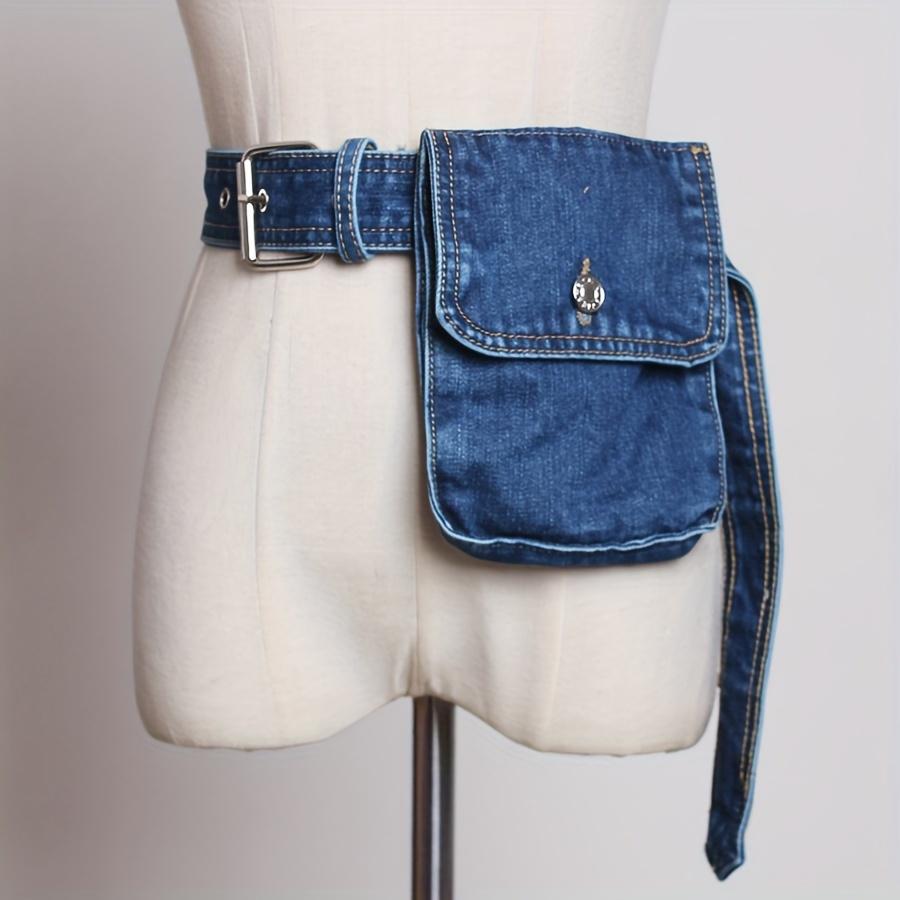 

1 шт. Женский джинсовый пояс с акцентом из сплава для пальто, повседневной носки, декоративная поясная сумка, украшение для одежды