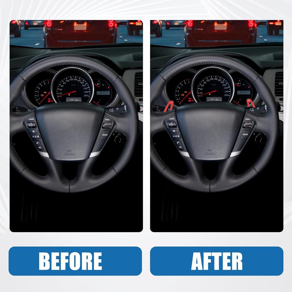 Steering Wheel Shift Paddle Cover Shifter Extension for Porsche Cayenne 2010-2021 Aluminum Alloy Red (Set of 2)