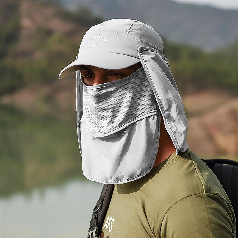 Outdoor Sunshade Cap Removable UV-Proof Breathable Fishing Cap Windproof