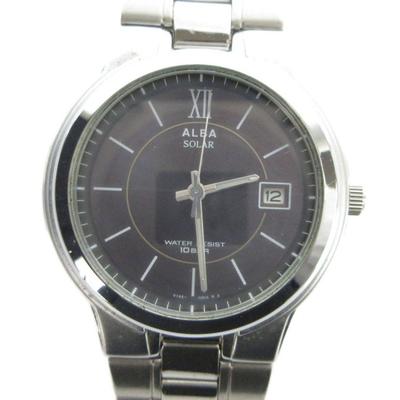 Used SEIKO SEIKO V145-0AT0 ALBA Alba Watch Solar Watch with Calendar Roman Silver Color GY18 /MQ