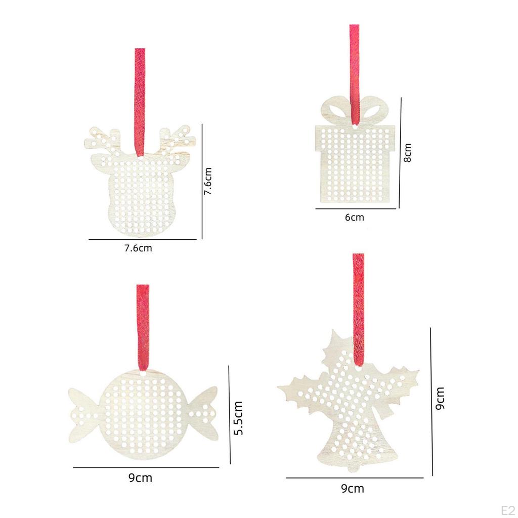 Dřevěné sady na křížkovou výšivku Vánoční ozdoby Kreativní řemeslné potřeby s 16 špendlíky DIY