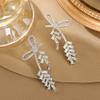 Zirconia Bow Wheat Ear Light Luxury Stud Earrings